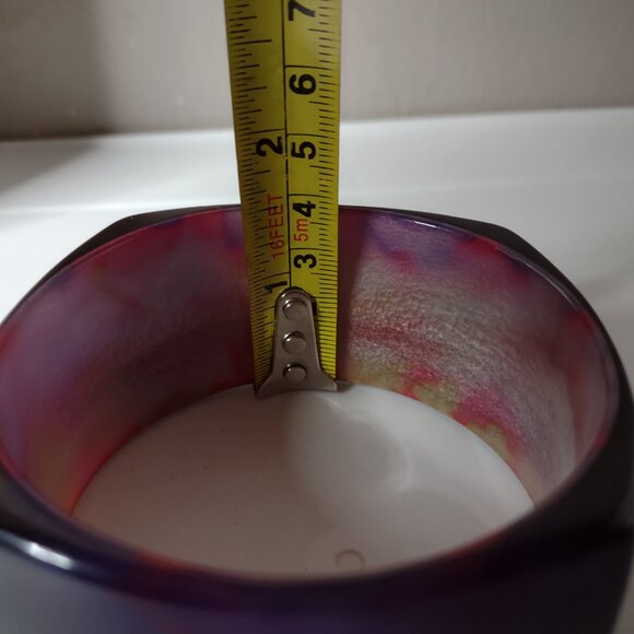 8.5 Inch Very Cool Vintage Purple And Pink Thick Bangle - Picture 10 of 10